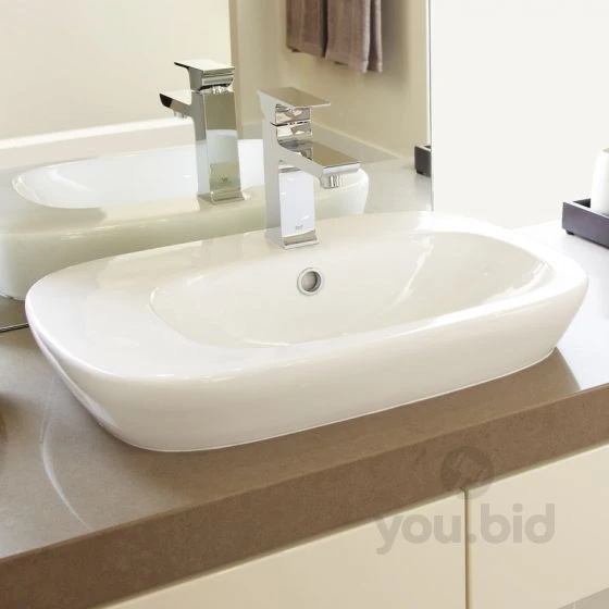 CAROMA Quantum Inset Vanity Basin with Shelf Bathroom Sink (633145W) you.bid - Online Auctions Australia